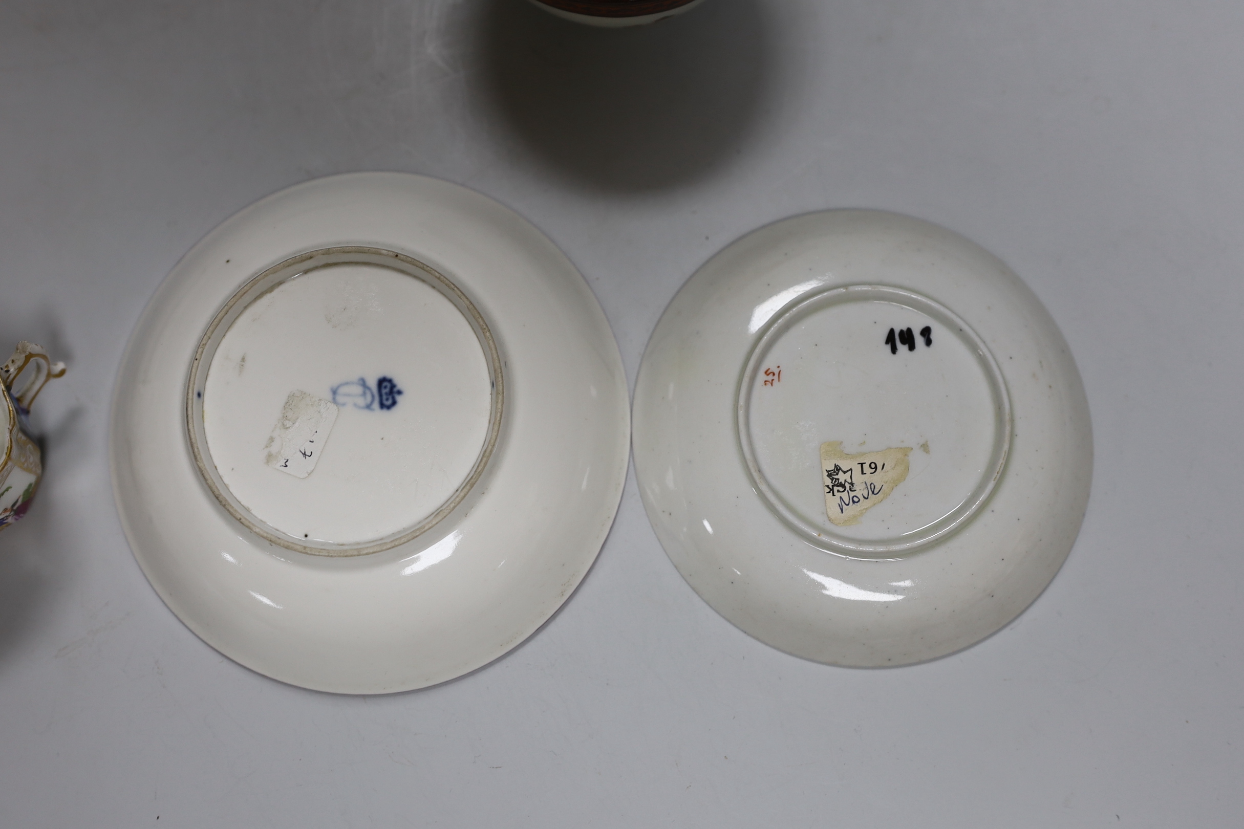 A selection of 18th and 19th century Continental porcelain teaware